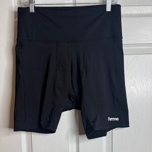 Forme Black High-Waist Compression Bike Shorts